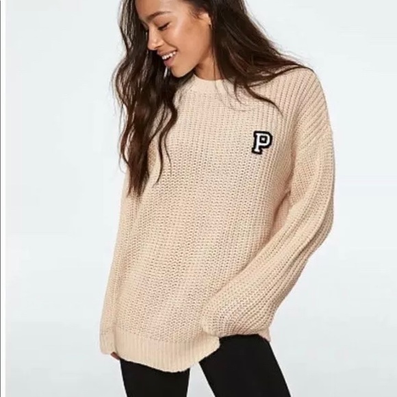 PINK VS BOYFRIEND CHUNKY KNIT CREW NECK SWEATER - Picture 7 of 7